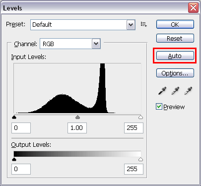 Auto Levels Button in CS4