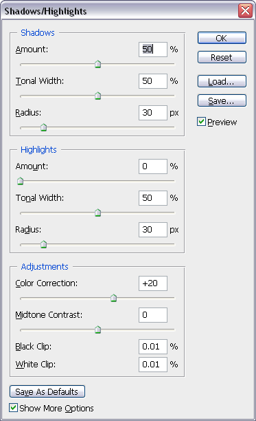 Shadows Highlights in Photoshop