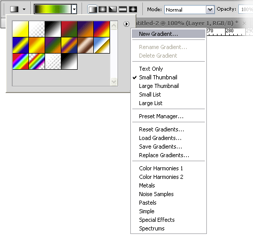 Create a new gradient in Photoshop